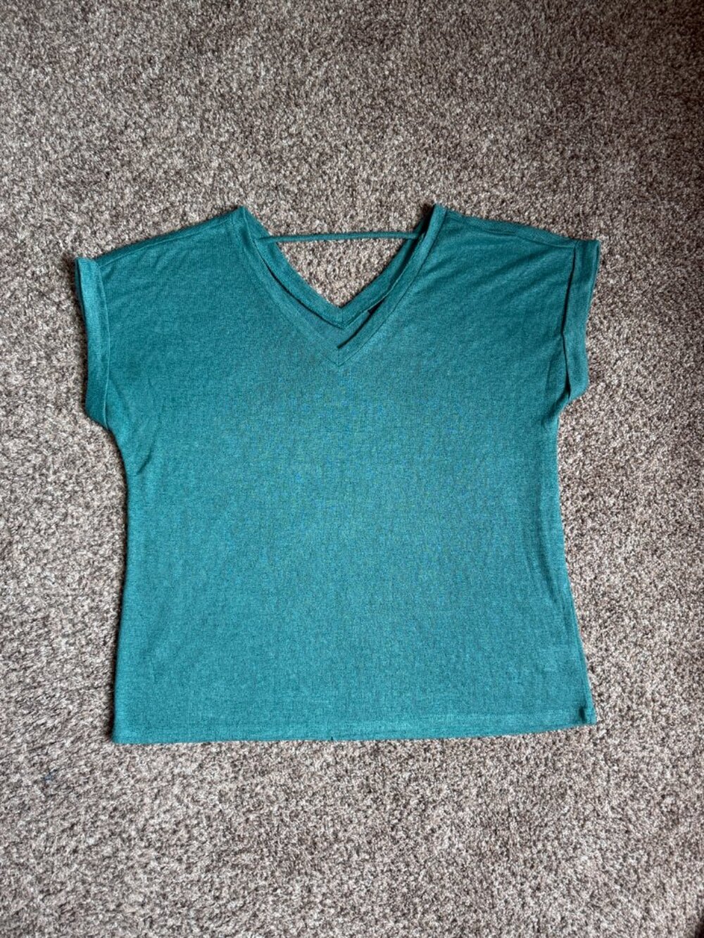 Bobeau Davie Strap Detail Knit Tee, Size Medium, Teal Green - Picture 4 of 10